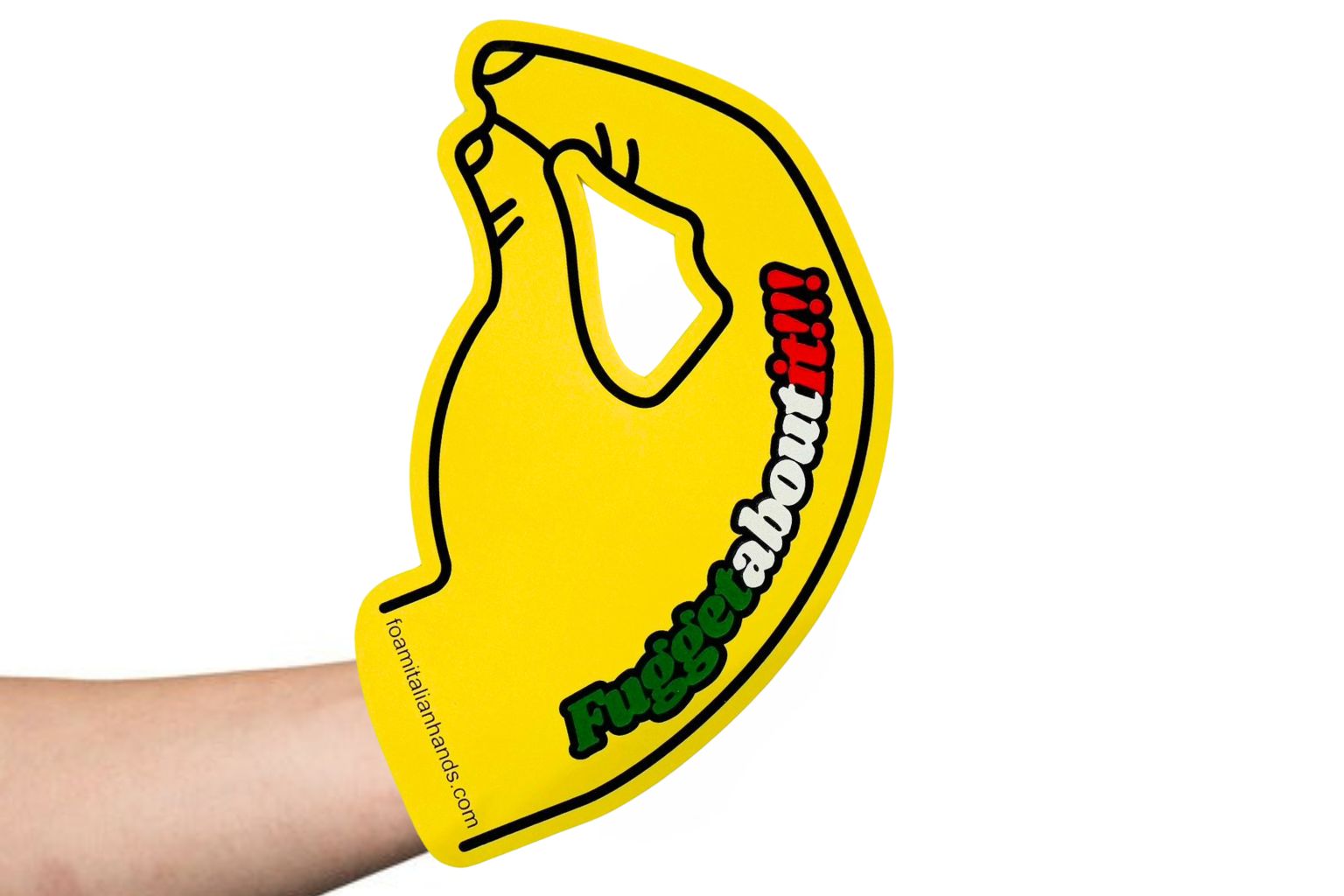 Fuggetaboutit Italian Foam Hand 🤌 – Funny Attitude Hand Gesture Prop