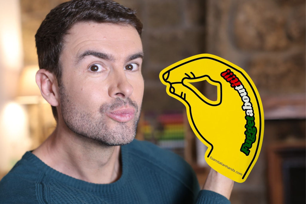 Fuggetaboutit Italian Foam Hand 🤌 – Funny Attitude Hand Gesture Prop