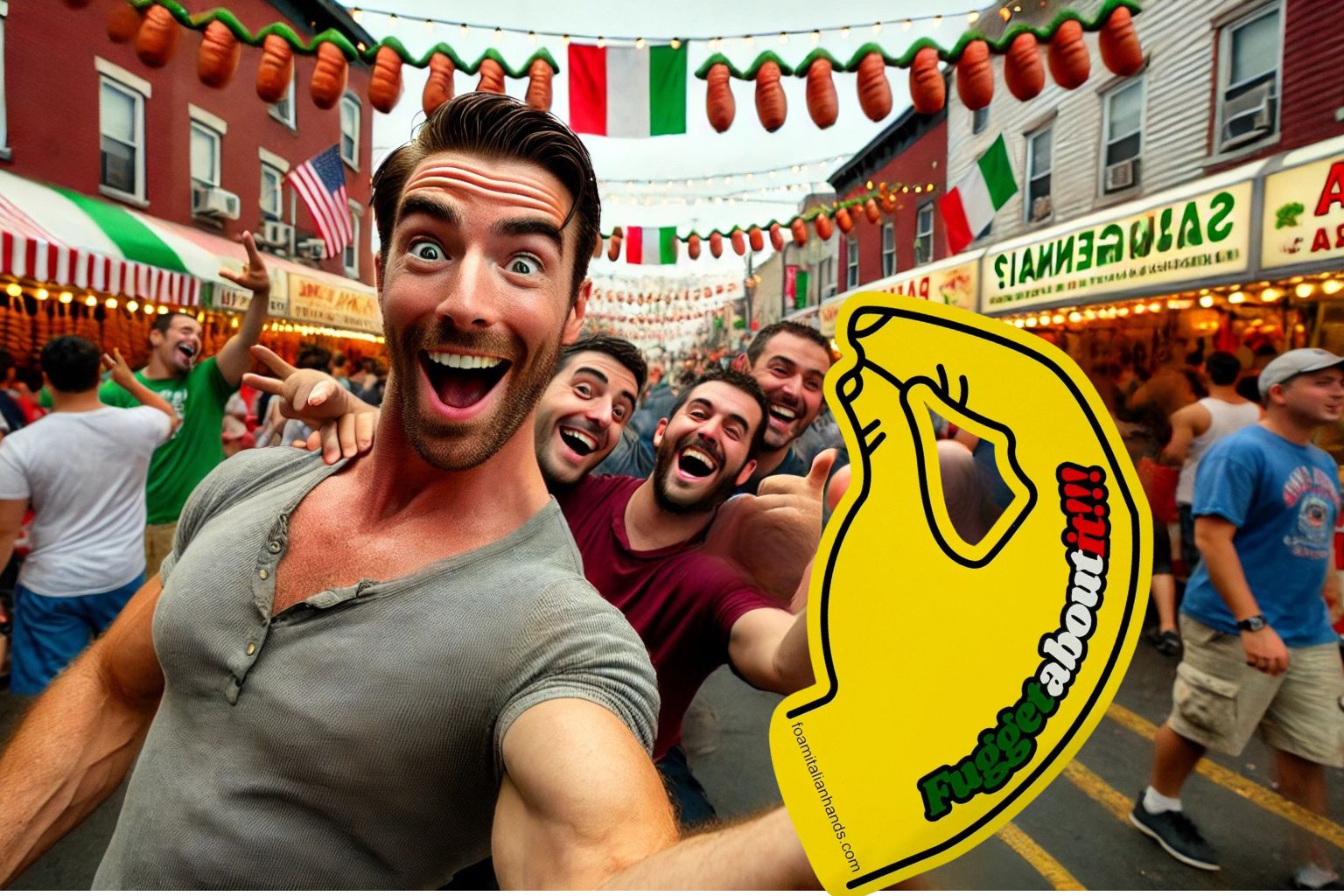 Fuggetaboutit Italian Foam Hand 🤌 – Funny Attitude Hand Gesture Prop